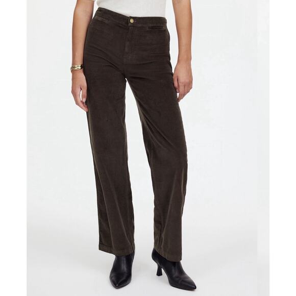 Madewell Pants - Madewell The Emmett Wide-Leg Corduroy Pant Green Size 29 Welt Pocket, Preppy